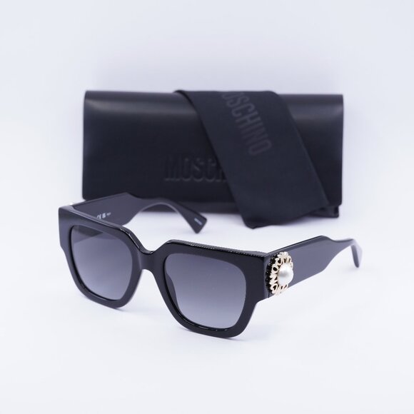 Moschino MOS153/S 0807 9O Square Sunglasses - Black/Grey main image 10